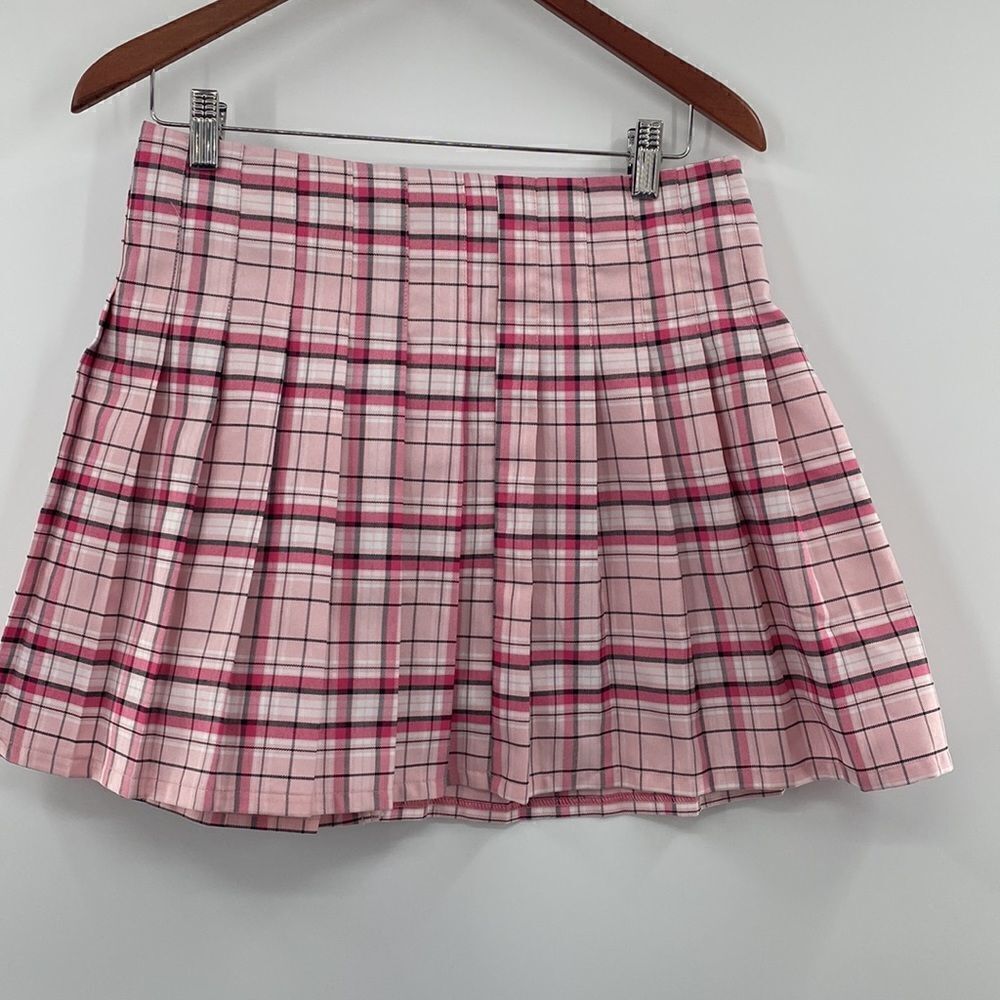 3For$20 Pink Plaid skirt size L (11-13)